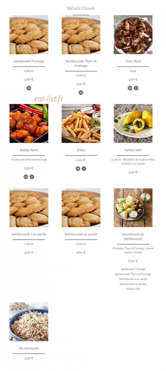 Restaurant Ishtar — carte page 5