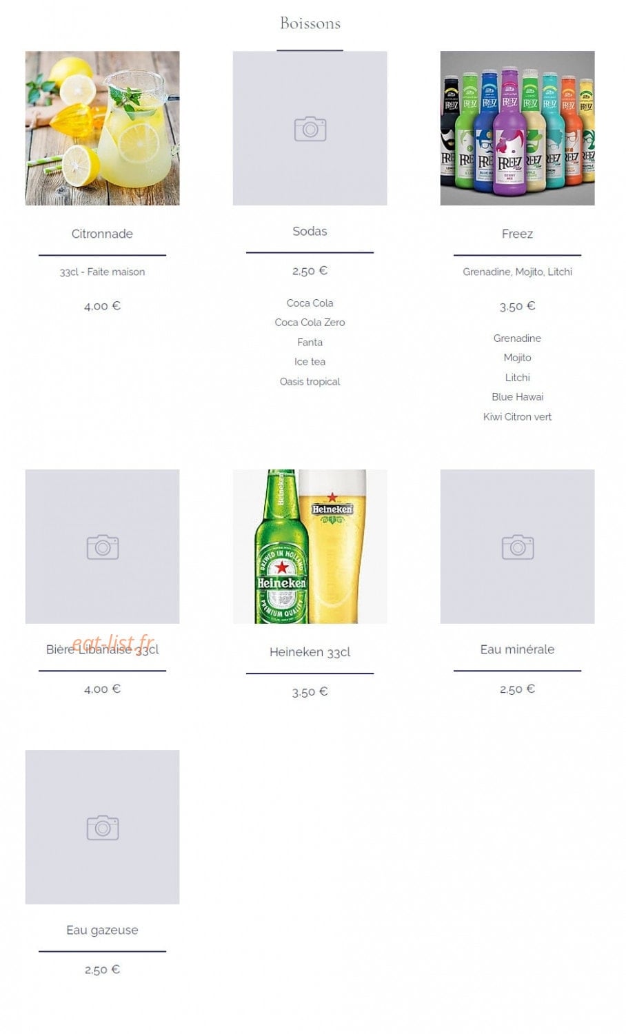 Restaurant Ishtar — carte page 9