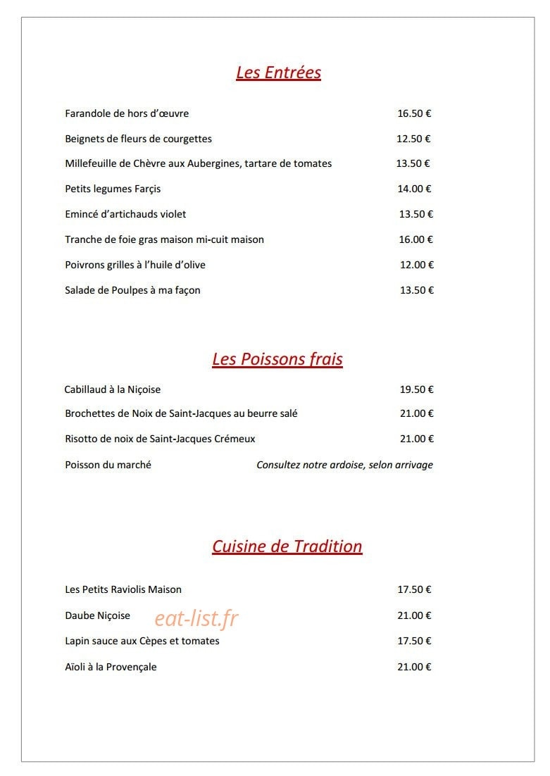 Restaurant Simon — carte page 2