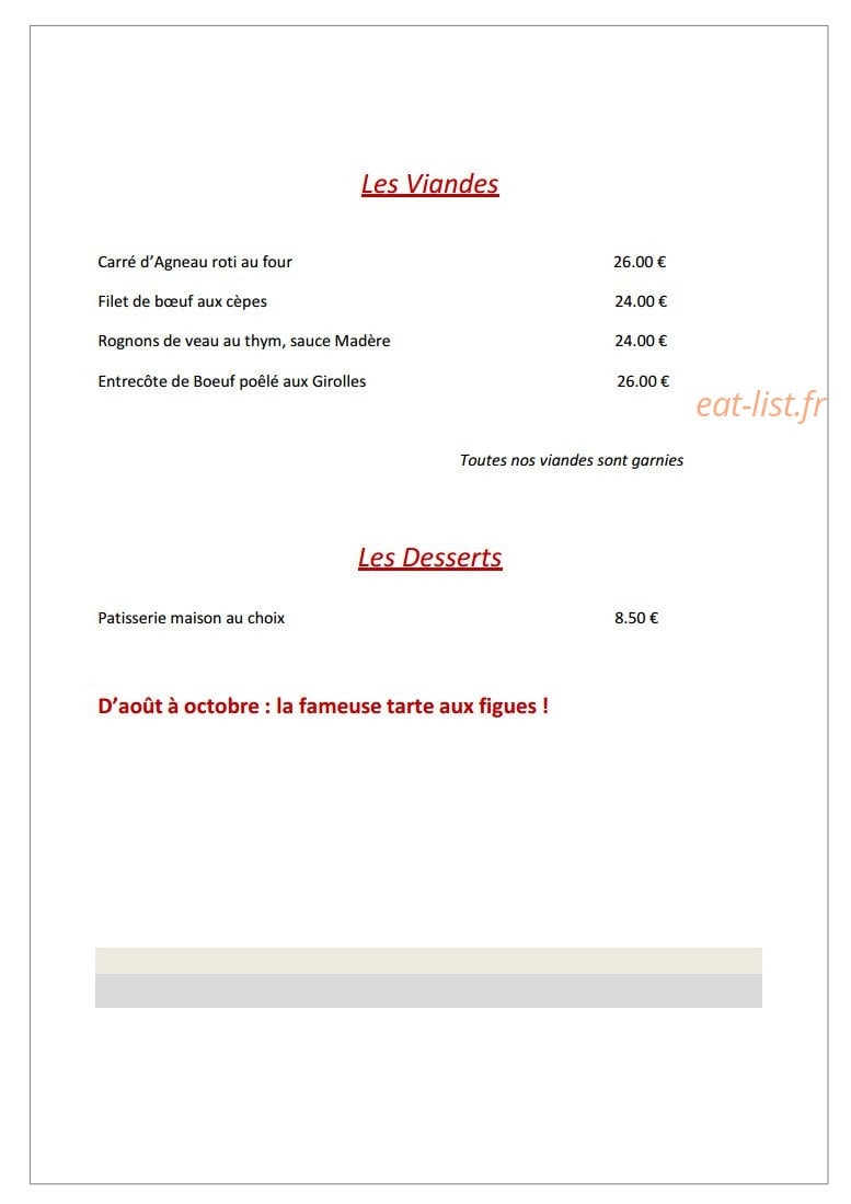 Restaurant Simon — carte page 3