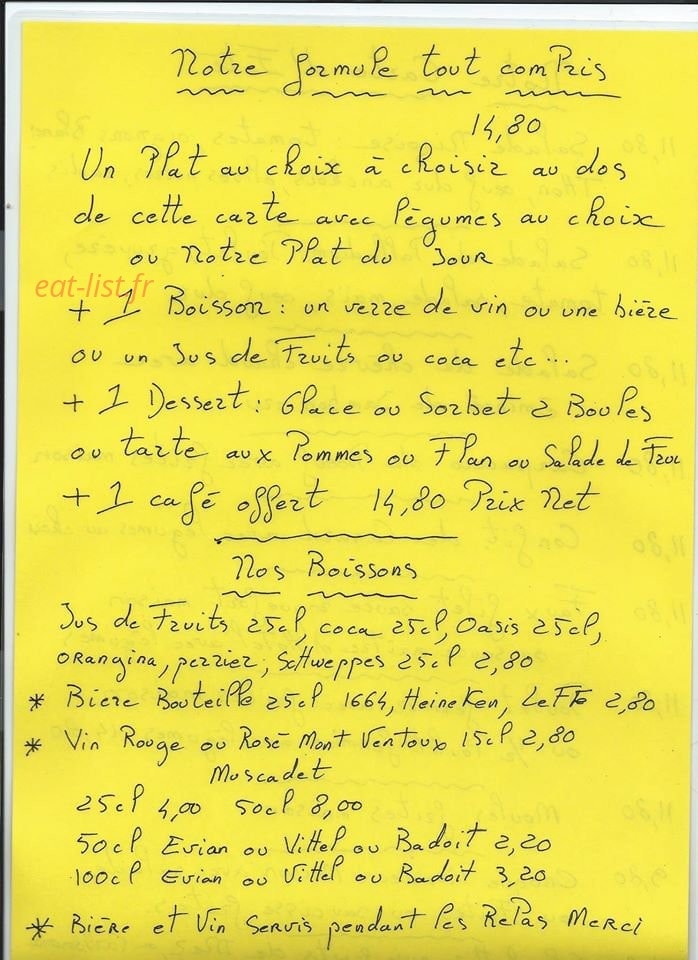 Rotisserie Du Palladium — carte page 1