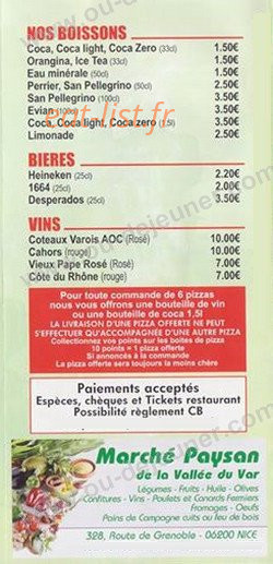 Saint Isidore Pizza — carte page 6
