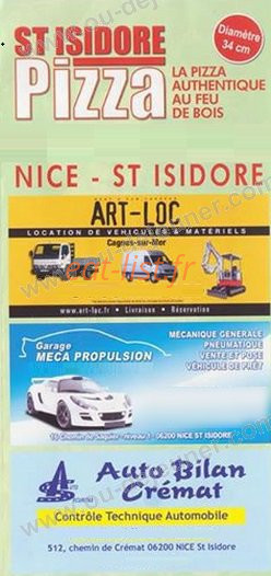 Saint Isidore Pizza — carte page 1