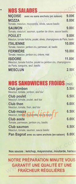 Saint Isidore Pizza — carte page 4