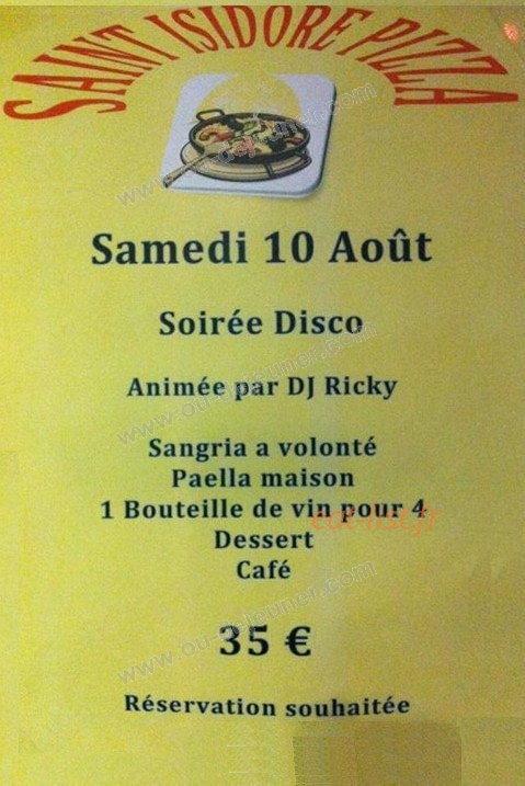 Saint Isidore Pizza — carte page 7