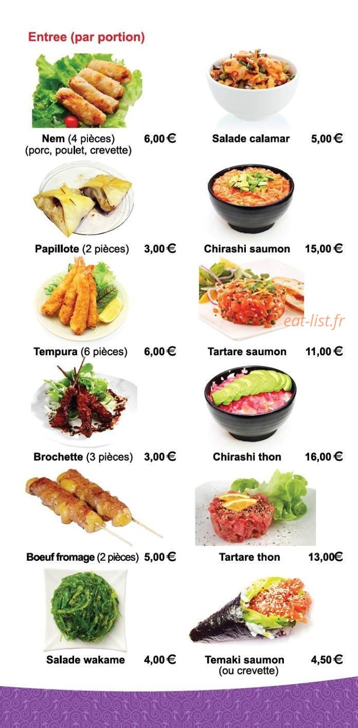 Sakura Sushi — carte page 2