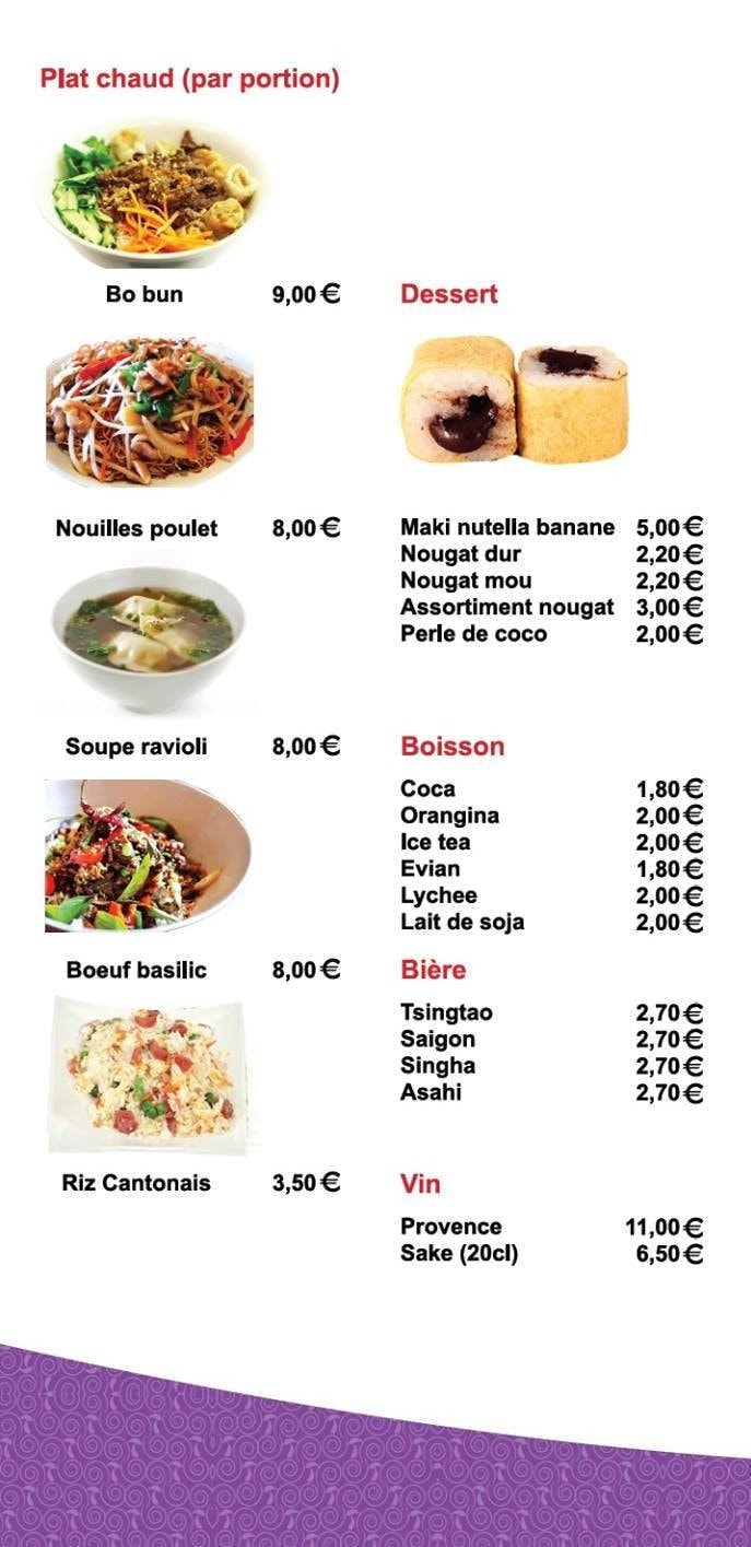 Sakura Sushi — carte page 3