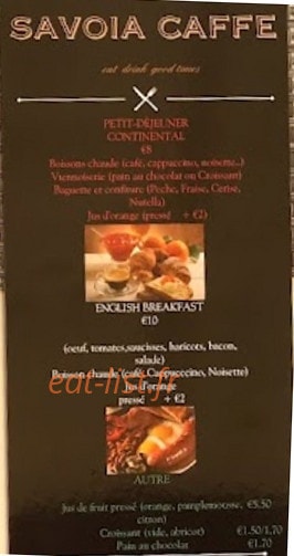 Savoia Caffe — carte page 3