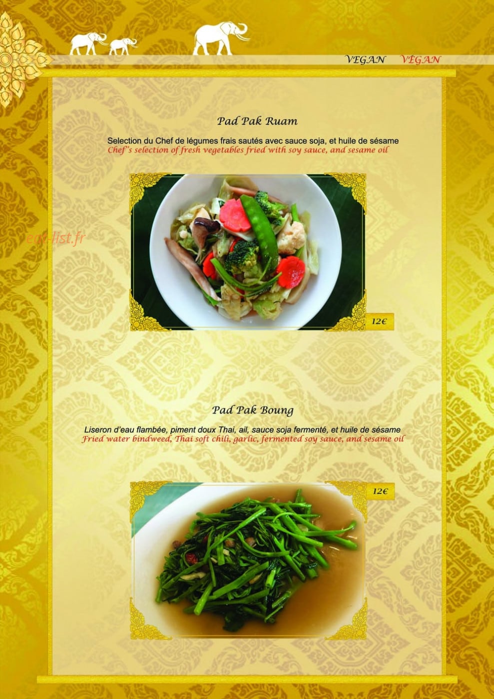 Sawasdee — carte page 4