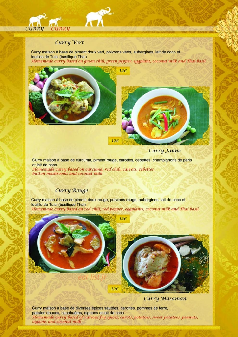 Sawasdee — carte page 3