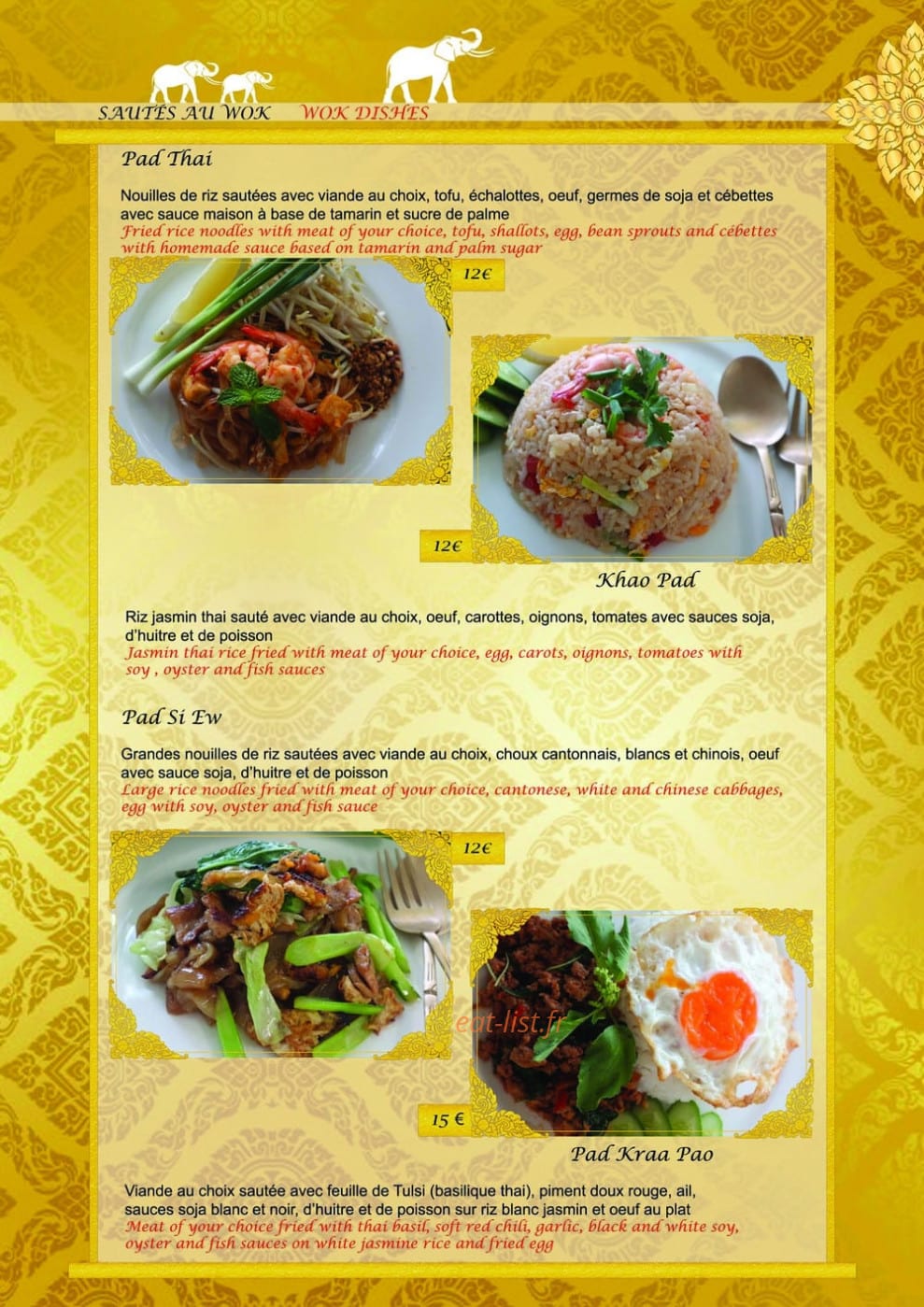 Sawasdee — carte page 6