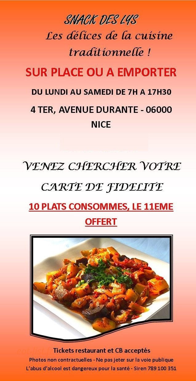 Snack des Lys — carte page 6