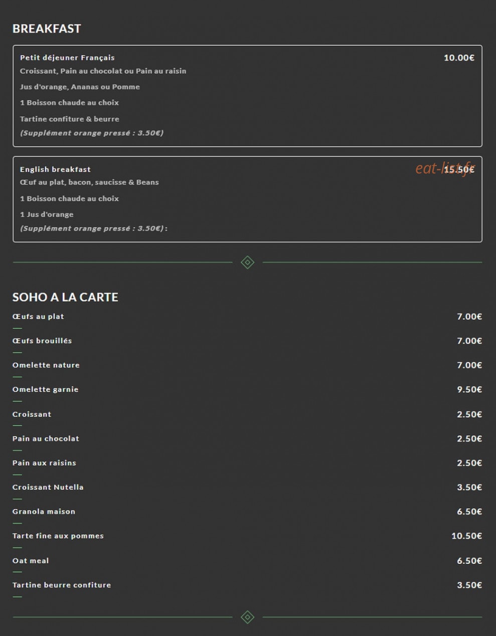 Soho — carte page 1