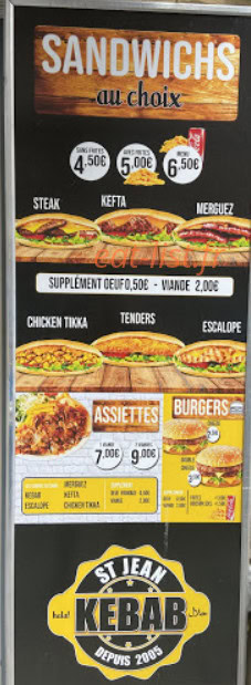 St. Jean Kebab — carte page 1