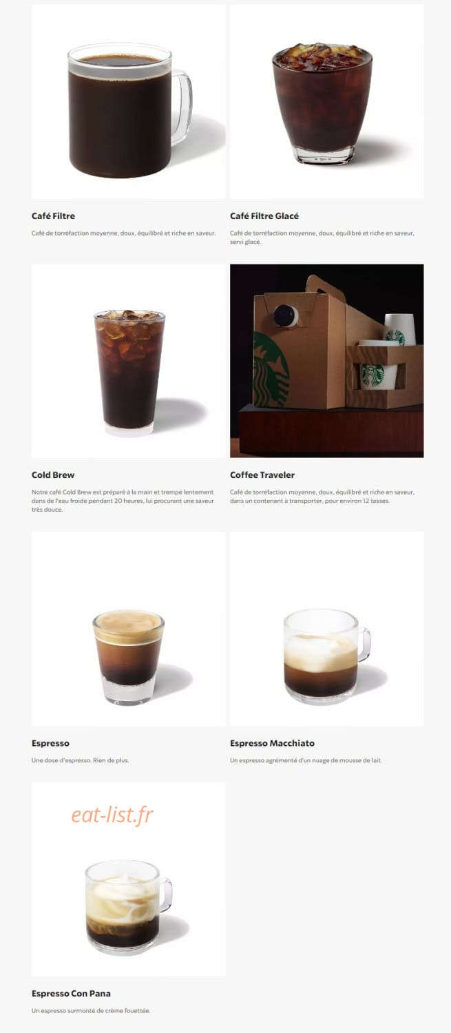Starbucks Coffee — carte page 4