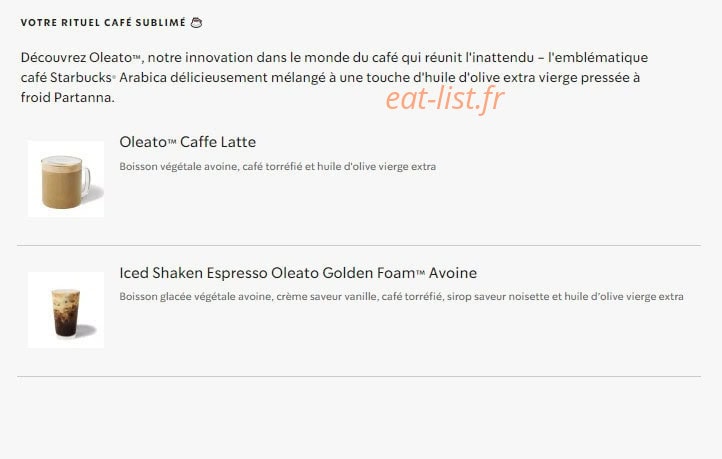 Starbucks Coffee — carte page 24