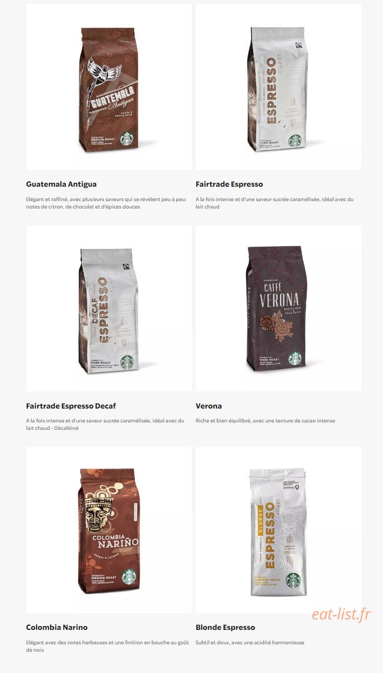 Starbucks Coffee — carte page 26