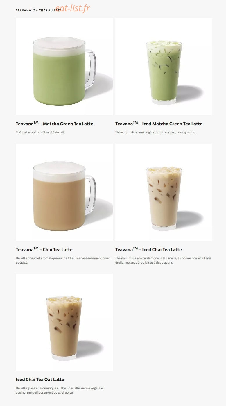Starbucks Coffee — carte page 9