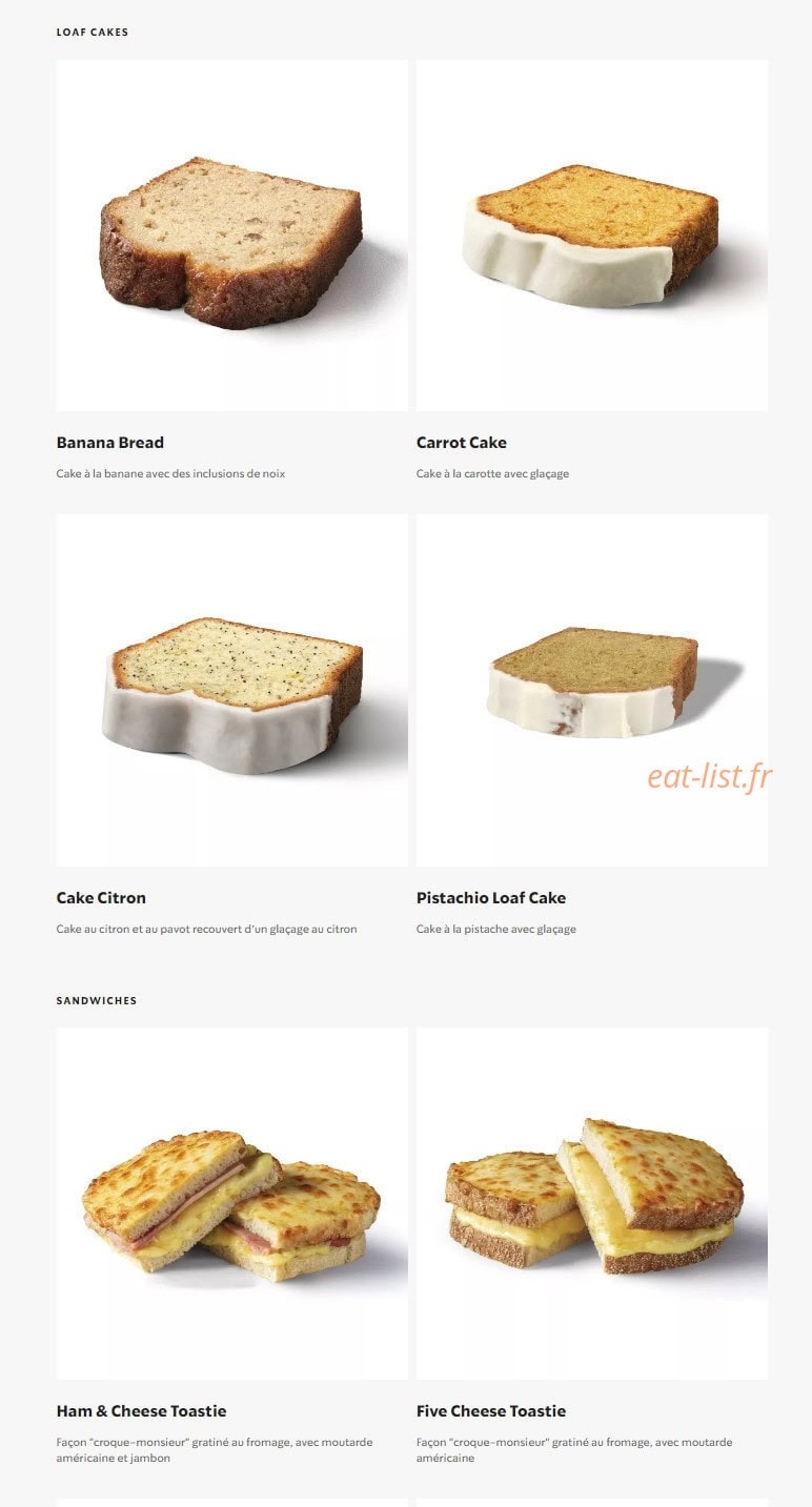 Starbucks Coffee — carte page 18