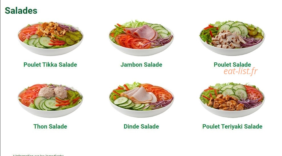 Subway — carte page 3