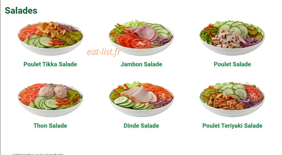 Subway — carte page 3