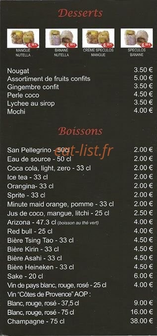 Sushi Gambetta — carte page 3