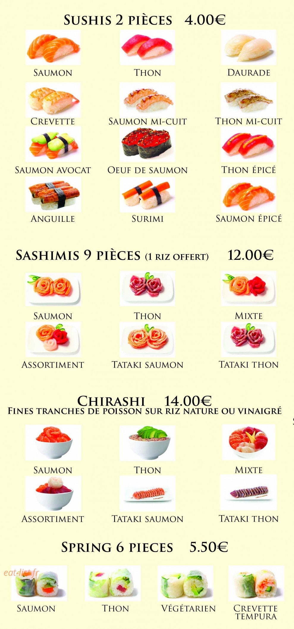Sushi Lune — carte page 2