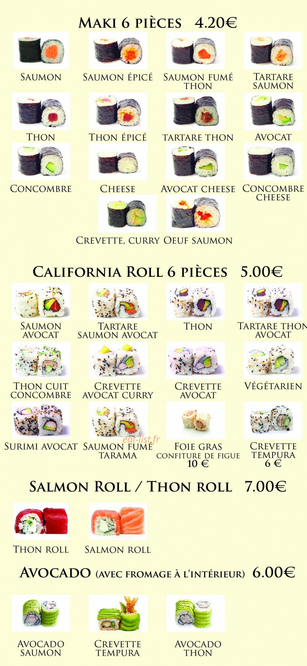 Sushi Lune — carte page 3