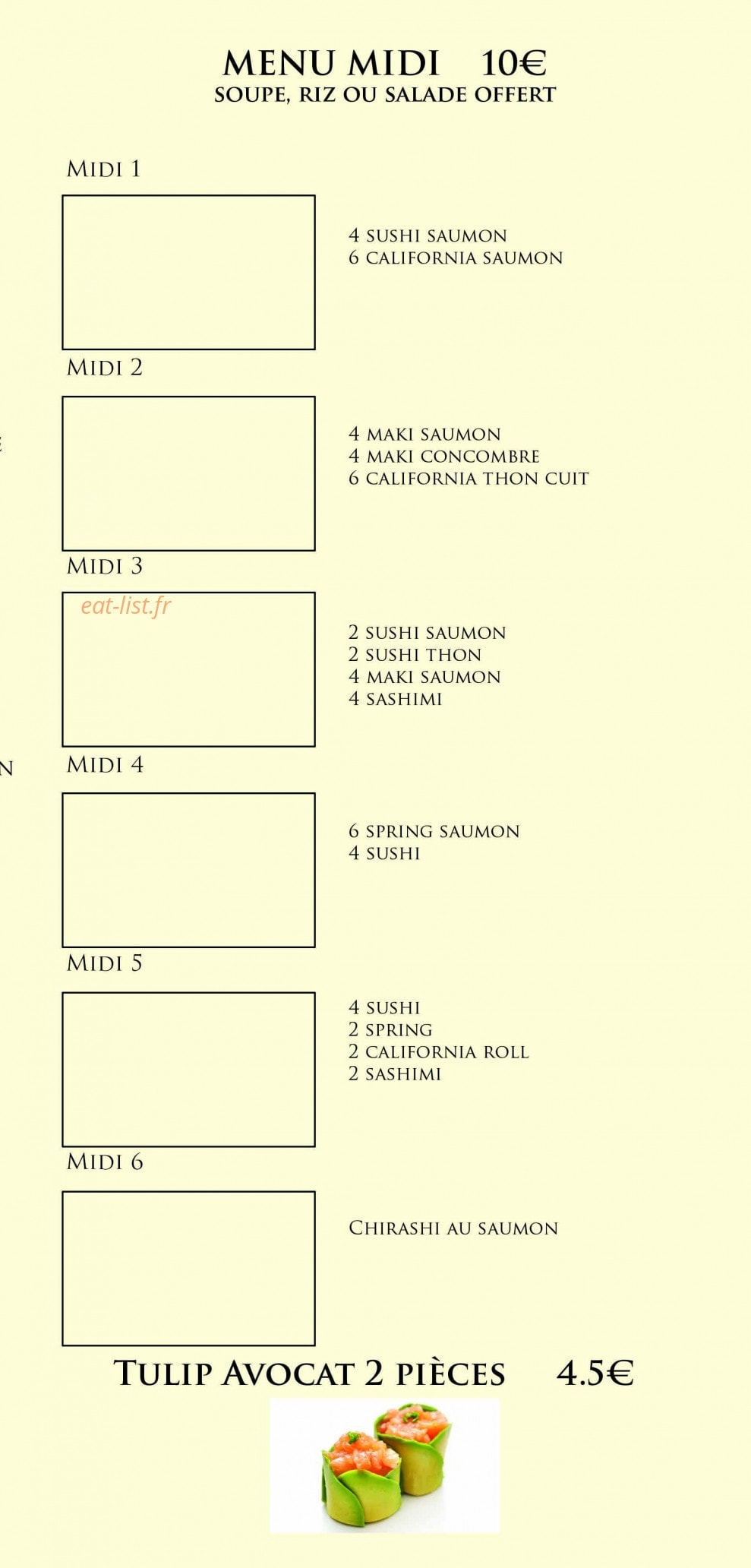 Sushi Lune — carte page 4