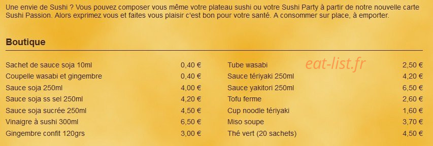 Sushi Passion — carte page 8