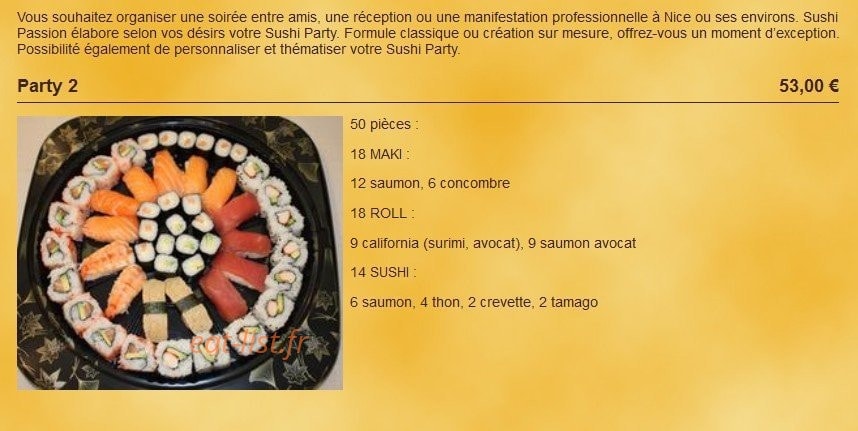 Sushi Passion — carte page 2