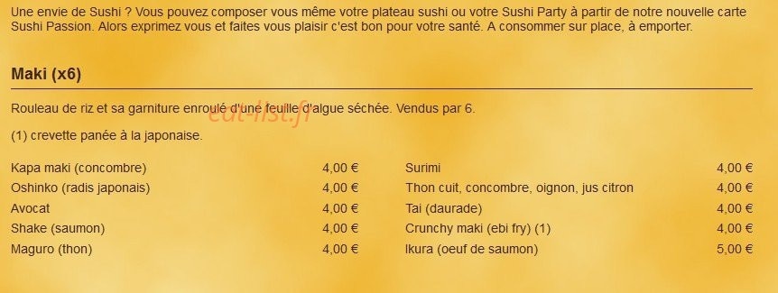 Sushi Passion — carte page 5