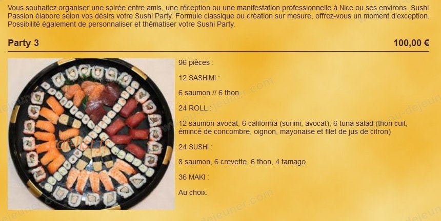 Sushi Passion — carte page 3