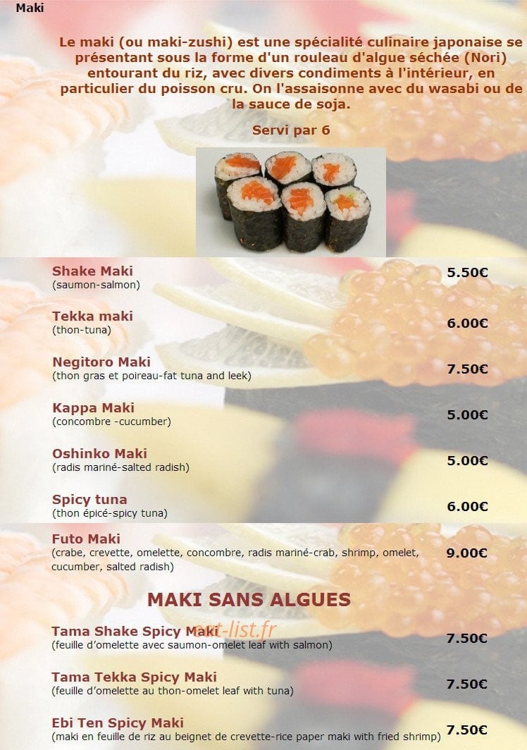Sushi Ya — carte page 10