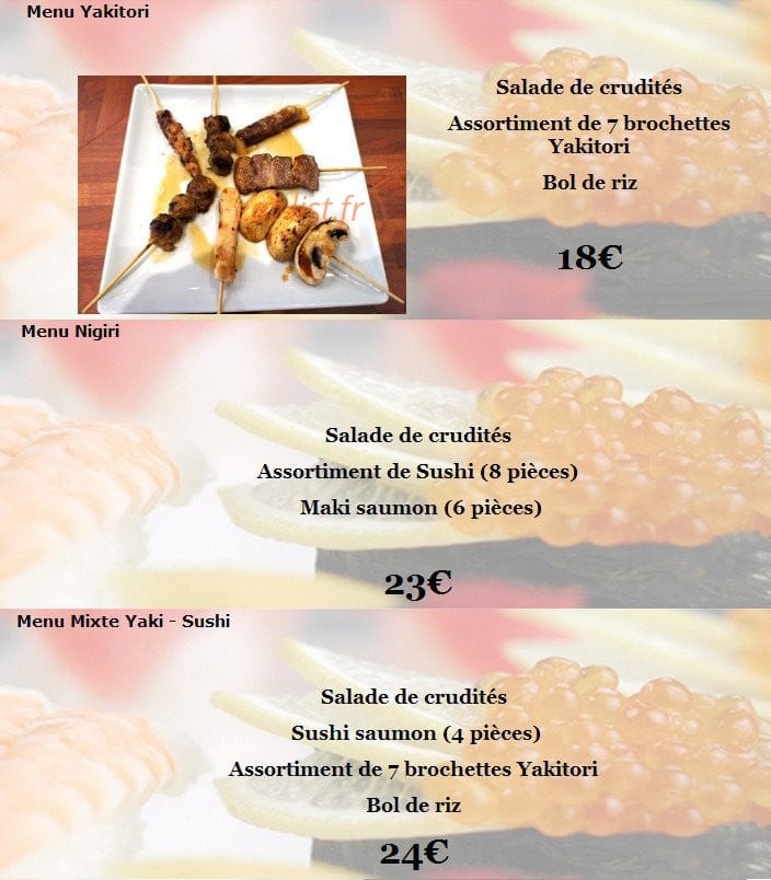 Sushi Ya — carte page 4