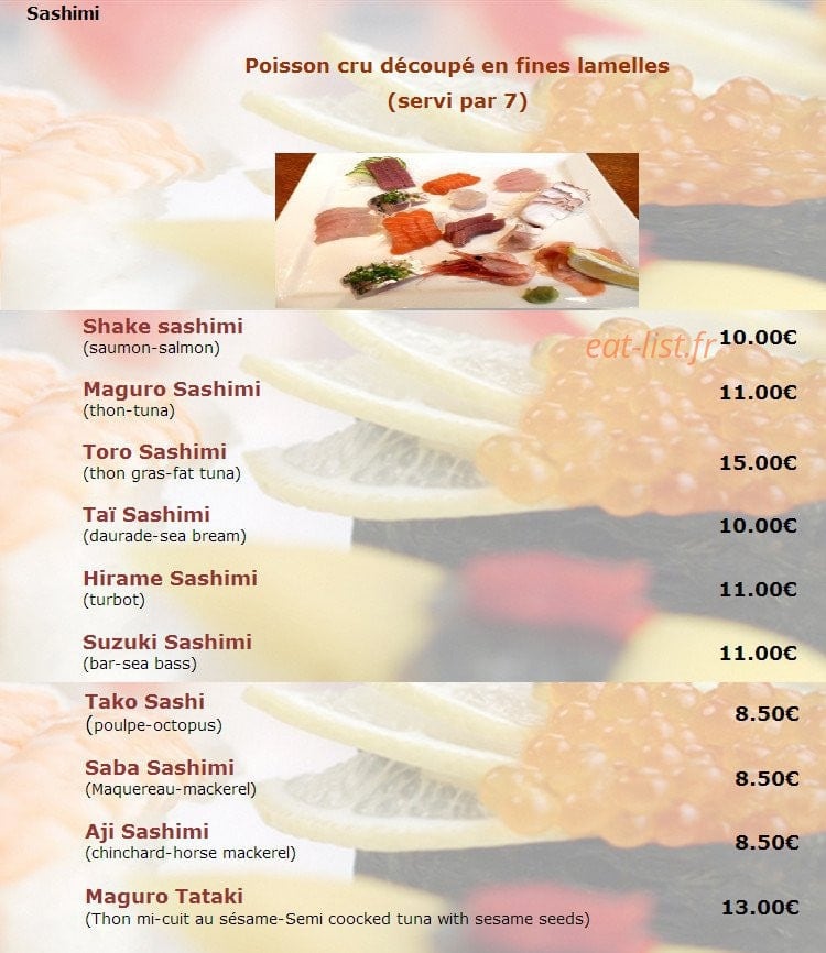 Sushi Ya — carte page 9