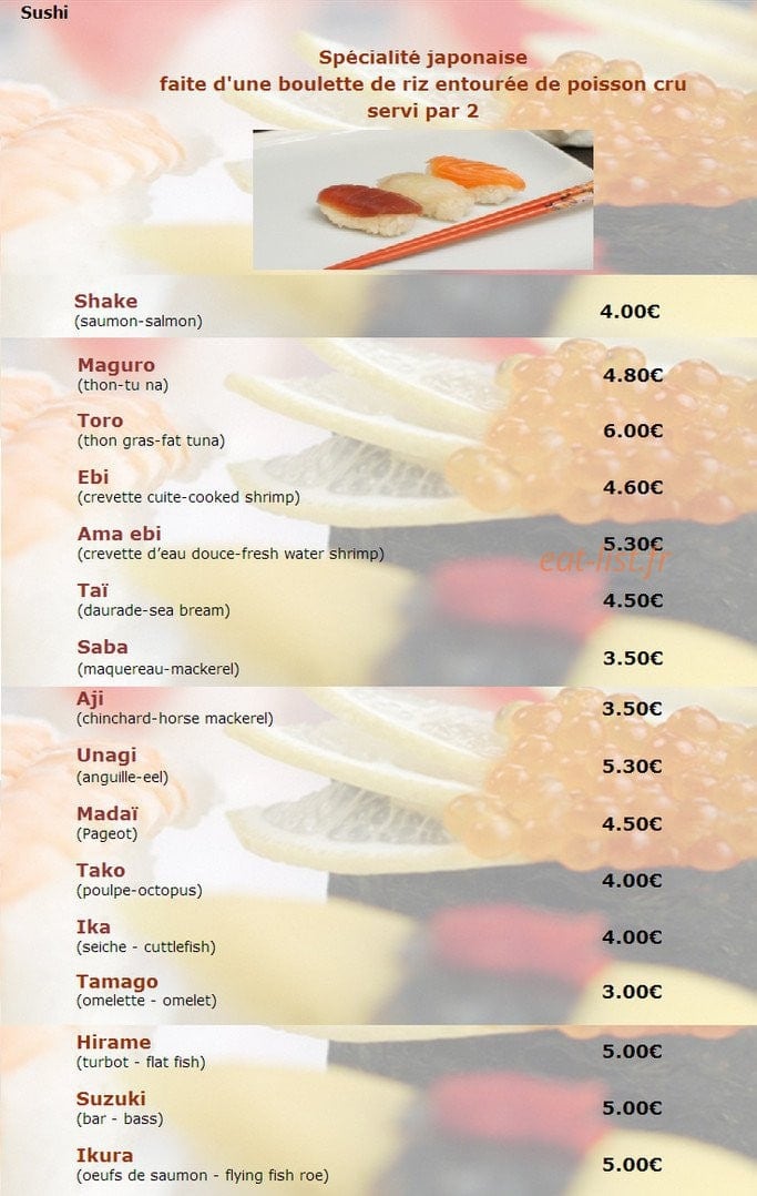 Sushi Ya — carte page 8