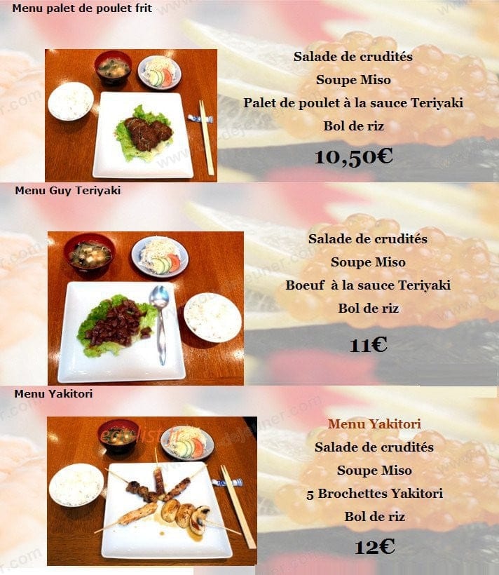 Sushi Ya — carte page 1