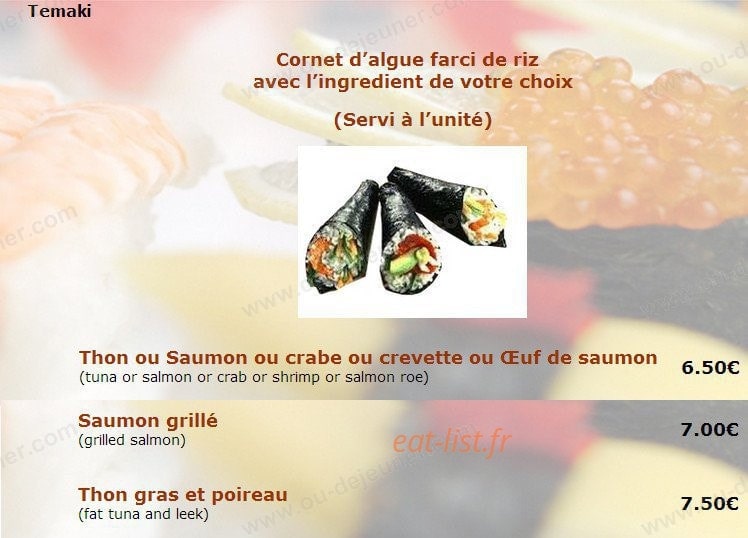 Sushi Ya — carte page 13