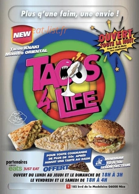 Tacos4Life — carte page 1