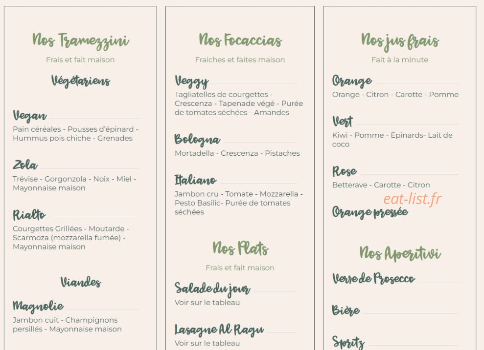 Tasty Trame — carte page 1