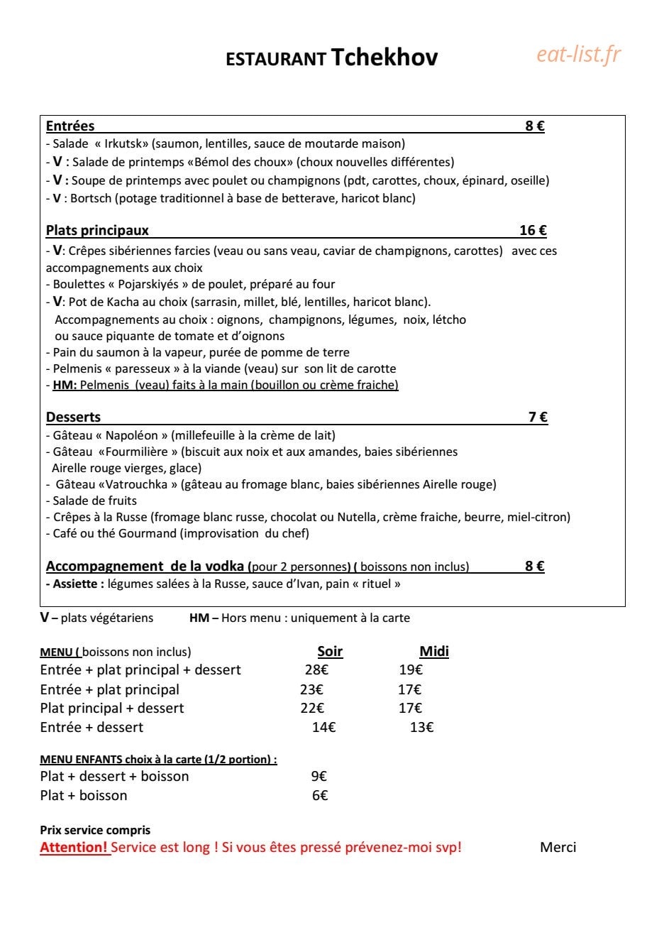 Tchekhov — carte page 1