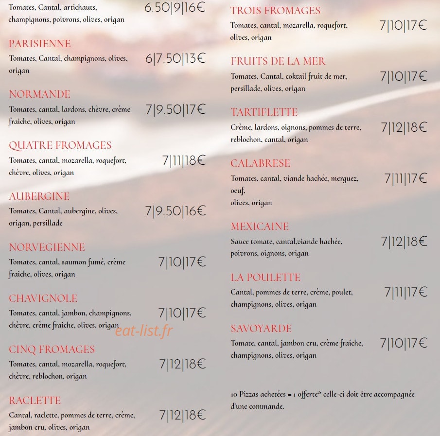 Tendre Poulet — carte page 2