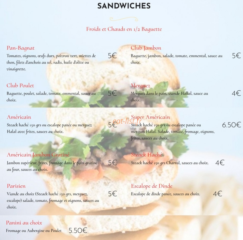 Tendre Poulet — carte page 5
