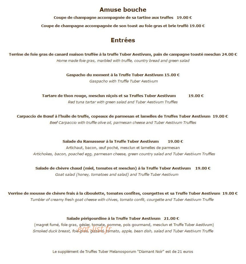 Terres de Truffes — carte page 2