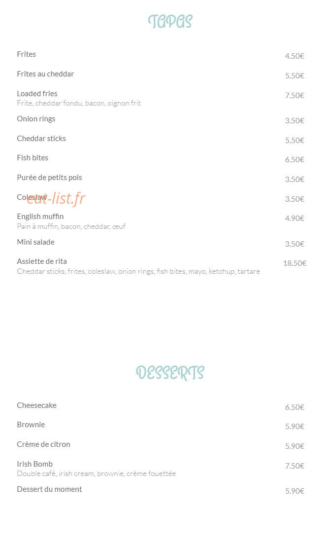 The Fat Mermaid — carte page 4