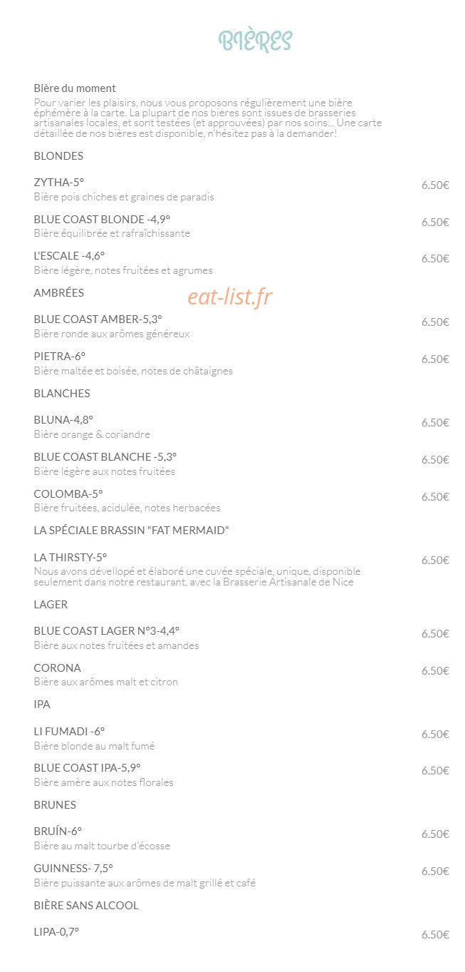 The Fat Mermaid — carte page 2