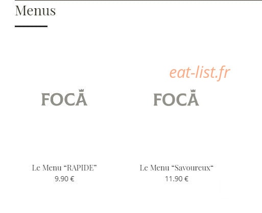 The Original Focà — carte page 1