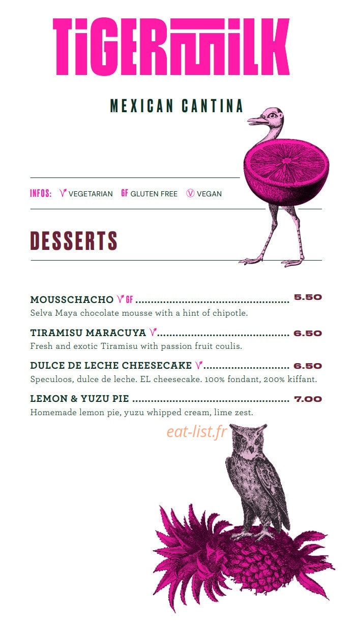 Tigermilk — carte page 4