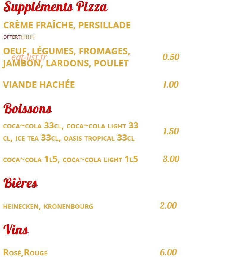 Tof Pizza — carte page 5